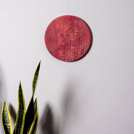 Handcrafted Crimson Bloom Plate